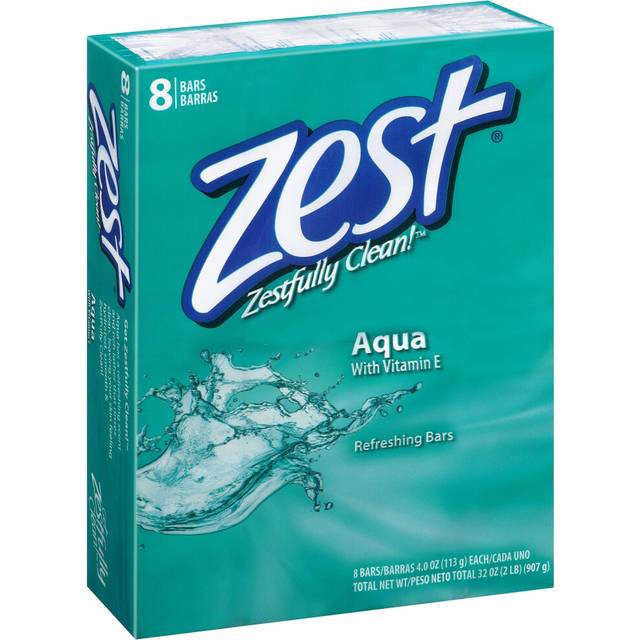 (PACK OF 24 BARS) Zest AQUA Deodorant Bar Soap with Vitamin E. All-in-one exfoliating & moisturizing soap Leaves Skin Smooth & Radian! Great for Hands