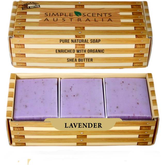 Simple Scents Australia Lavender with Flowers Scented Natural Soap Bars (6 Bars)  3.5oz Moisturizing French Triple Milled Soap Bars Enriched with Shea