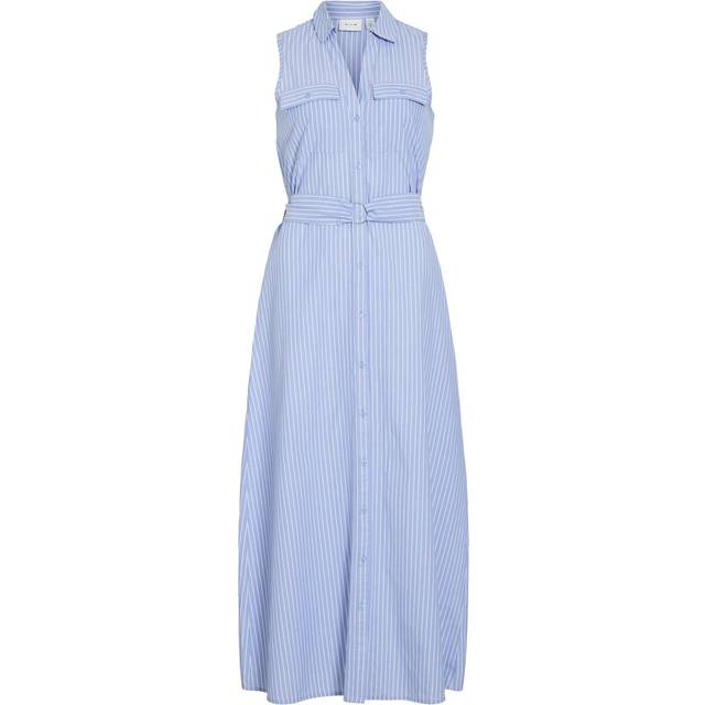 Vila - Maxiklänning viStriped Pocket Ankle Shirt Dress - Blå