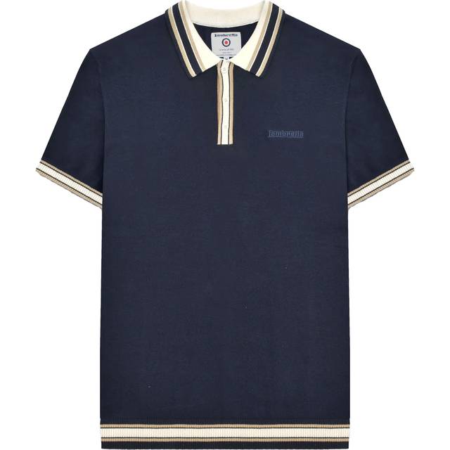 Lambretta mens ss25 tipped knitted polo shirt lb166