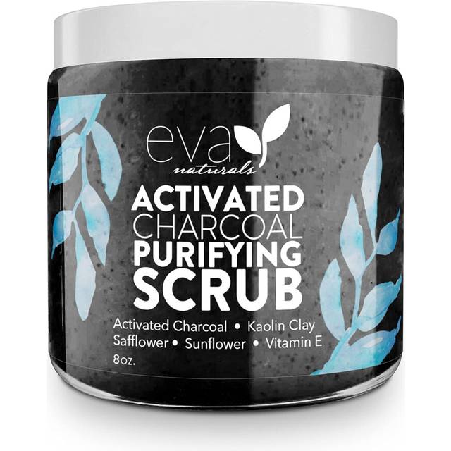 Eva Naturals Activated Purifying Charcoal Scrub Facial Exfoliator and Exfoliate for Face