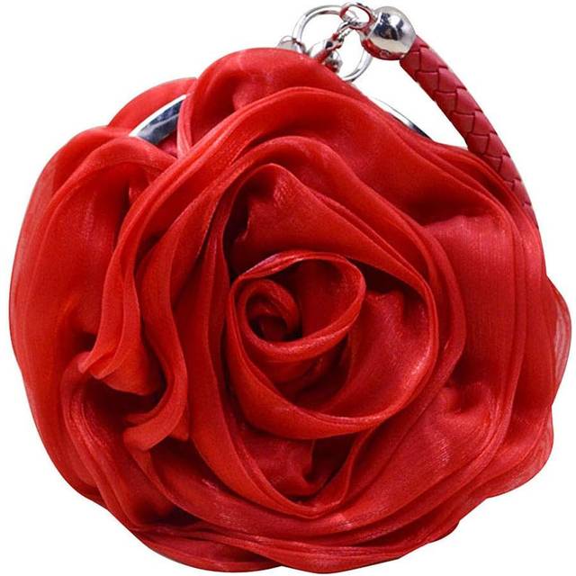 Millya women rose flowers evening clutch bag handmade wedding prom tote handbag
