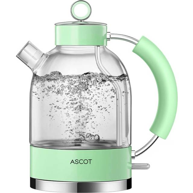 ASCOT Electric Kettle, Glass Electric Tea Kettle, Gift for Man/Women/Family, 1.5L Glass Tea Heater & Hot Water Boiler, BPA-Free, Auto Shut-Off and
