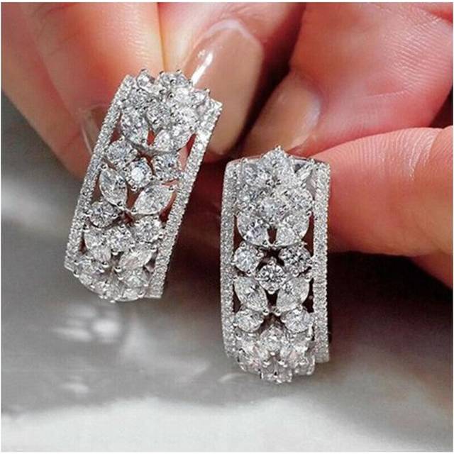 Ladies premium earrings quality diamond look cz stones jewellery uk dispatch