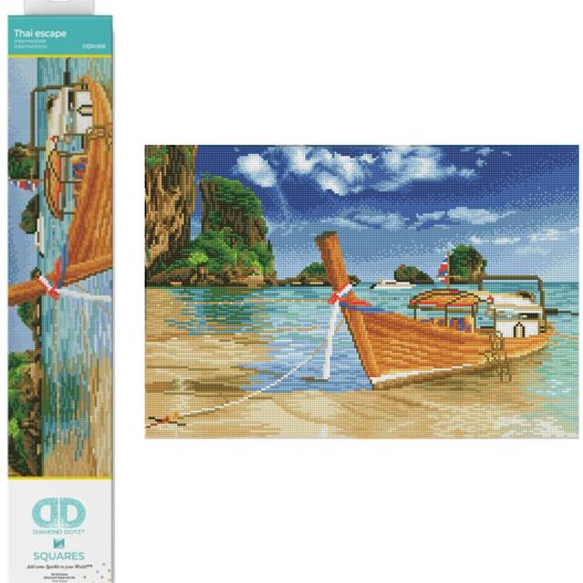"Diamond Dotz Thai Escape Landscape Diamond Painting Kits for Adults - Diamond Art Kits a Relaxing Creative Craft Kit with Dotz Gems 13.8""""""""x20.5"""""""""