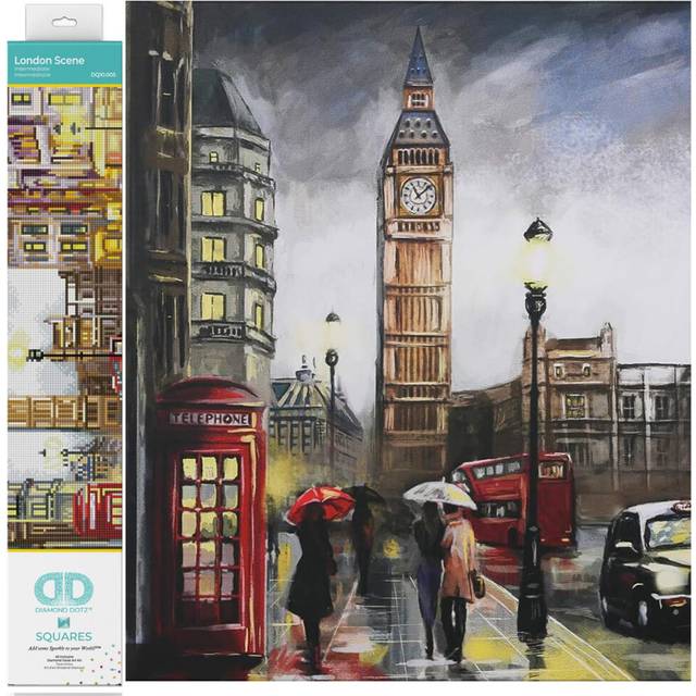 Diamond Dotz London Scene Diamond Painting Kits for Adults - Diamond Art Kits a Relaxing Creative Craft Kit with Dotz Gems 14.6x20.3