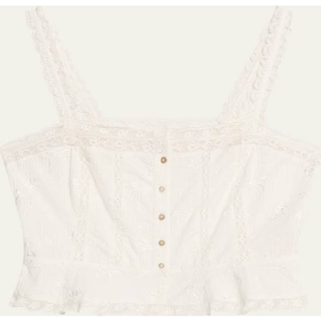 Vietta Lace-Trim Cami - WHITE - Medium