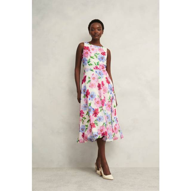 Hobbs Carly Floral Dress, Ivory/Multi