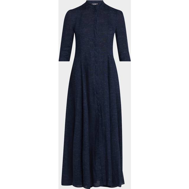 Button-Down Linen Chambray Maxi Dress - NAVY - 44 IT (8 US)