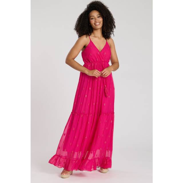 South Beach Sequin Detail Cami Maxi Dress - Pink, Pink, Size 14, Women