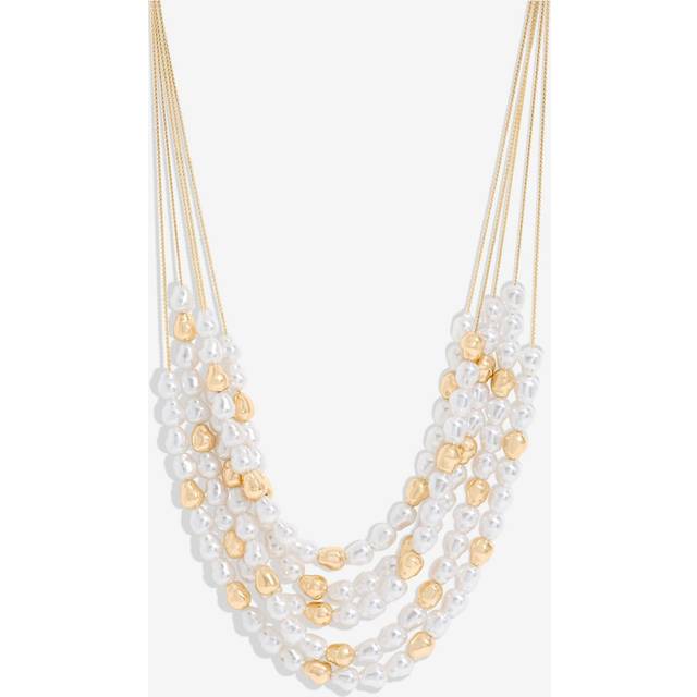 MOOD Mood Gold Pearl &amp; Polished Multirow Necklace