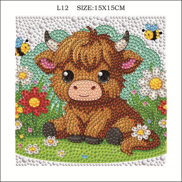 (36) Diamond painting DIY cartoon painting colored diamond children's handmade toy paste painting