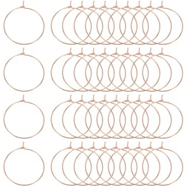100pcs earring beading hoops, 30mm / 1.2" hoop earring findings, rose gold