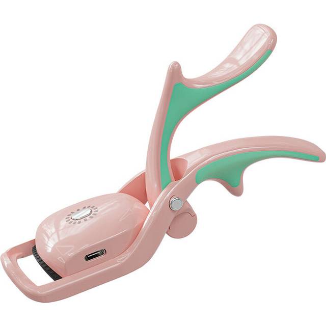 Elosung Pink Electric Heated Eyelash Curler 3 Temperature Settings Rechargeable Compact Design Eyelash Tools