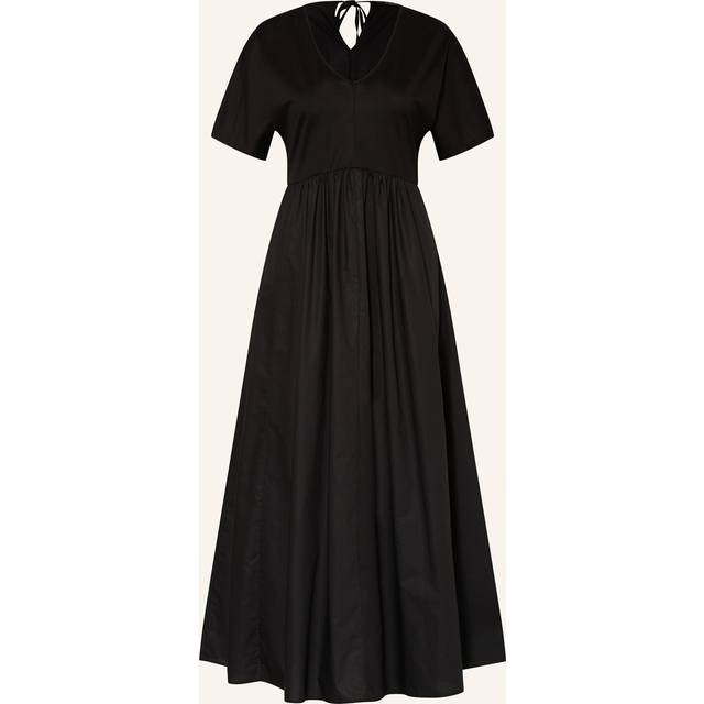 Max Mara, Midi Dresses, female, Black, M, Black Cotton Dress Embroidery Excluded