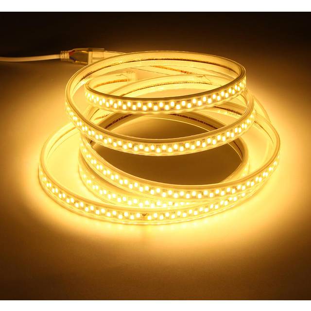 (Warm White) AC220V 3M Waterproof SMD5730 5630 Flexible LED Strip Tape Rope Light EU Plug for Home Decoration