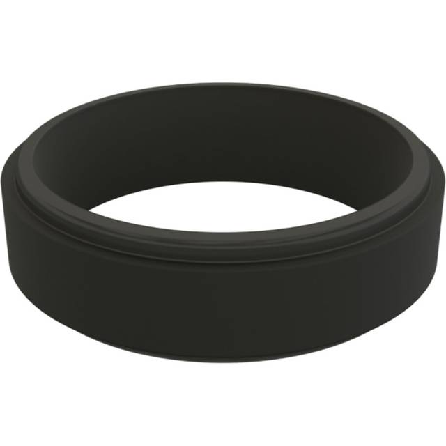 QALO Silicone Ring for Men & Women  Black (Size 10) - Narrow Polished Step Edge - Male & Female Wedding Bands - Unisex Silicone Rings - Rubber Engagem