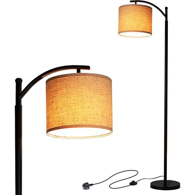 Led Floor Lamps Classic Arc Energy Saving Standing Lamp with Hanging Lamp Shade and 9W Led Bulb for Living Room Bedroom Office, E26/E27 Socket