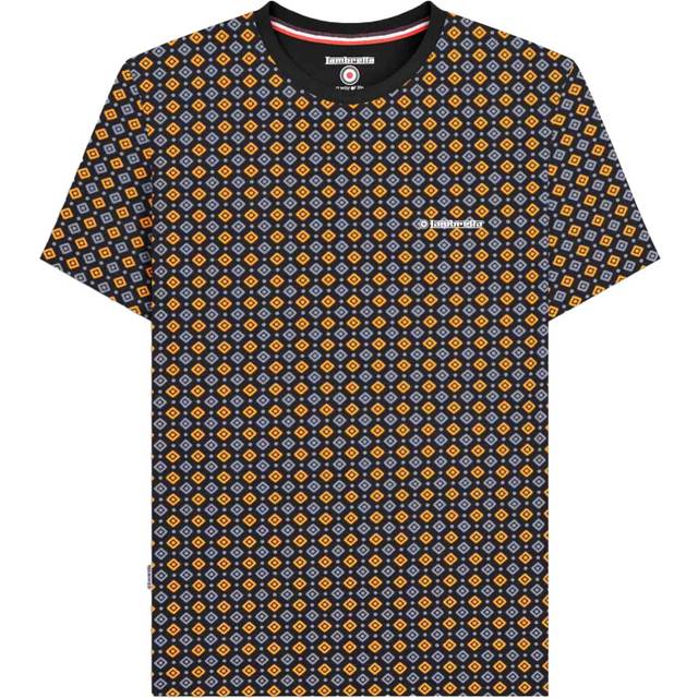 (M, Black/Gold) Lambretta Mens SS25 Geometric T-Shirt