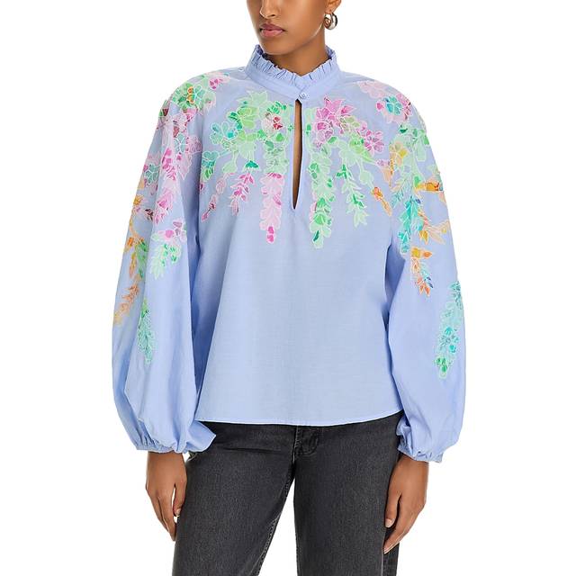 Essentiel Antwerp Printed Mandarin Collar Blouse