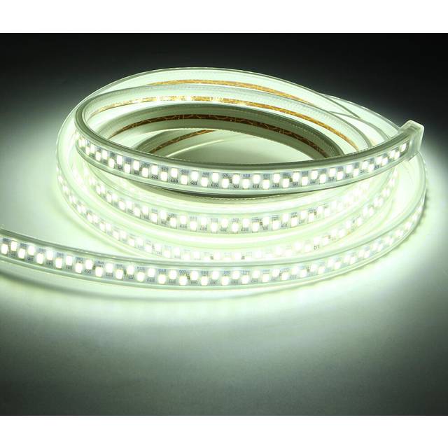 (Pure White) AC220V 3M Waterproof SMD5730 5630 Flexible LED Strip Tape Rope Light EU Plug for Home Decoration