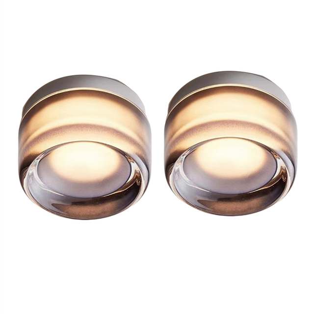 2 LED Wall Lamps Living Room Modern Lamp Nordic Luxury Night Light Concave - Gray