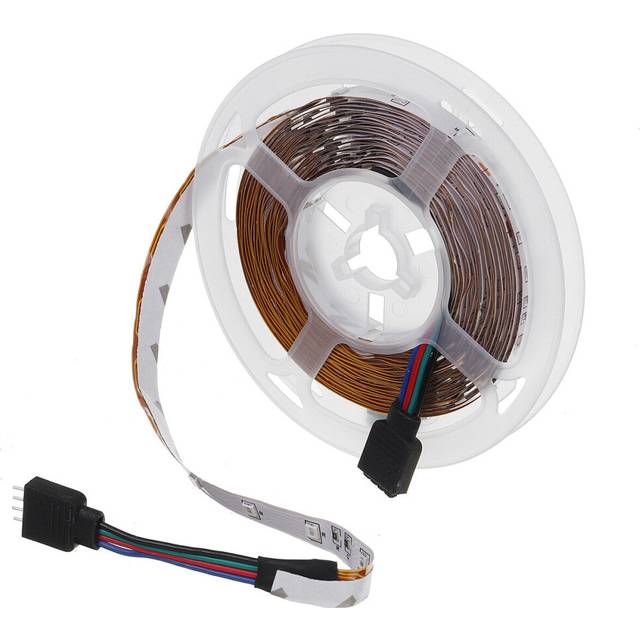 (No Waterproof, EU Plug) 49FT 15M RGB LED Strip Light 3528 Waterproof/Non-waterproof Flexible Tape Lamp DC12V + 44Keys Remote Control + Power Supply