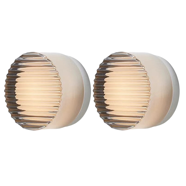 2 LED Wall Lamps Living Room Modern Lamp Nordic Luxury Night Light Striped - Gray