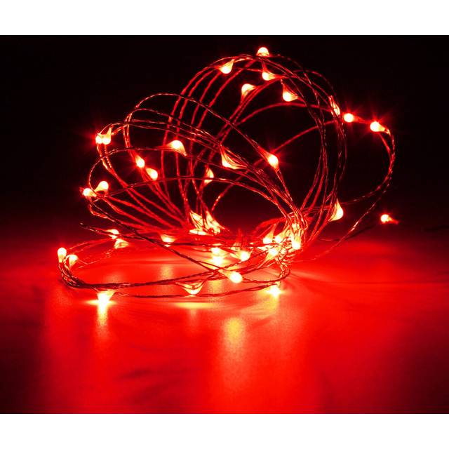 (Red) Battery Powered 10M 100LEDs Waterproof Copper Wire Fairy String Light for Christmas +Remote Control Christmas Decorations Clearance Christmas Li