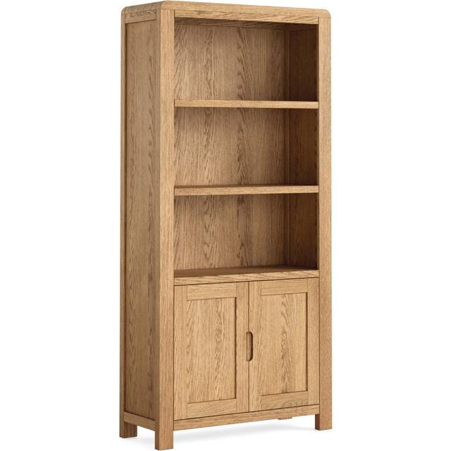 Muscotah Sussex Oak Large Display Bookcase - Brown (180cm H X 85cm W X 34cm D)
