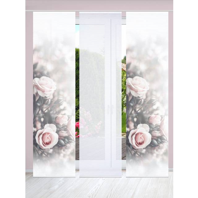 Ageeth Polyester Semi Sheer Track Insert Sliding Panel - Pink (60cm W X 245cm H)