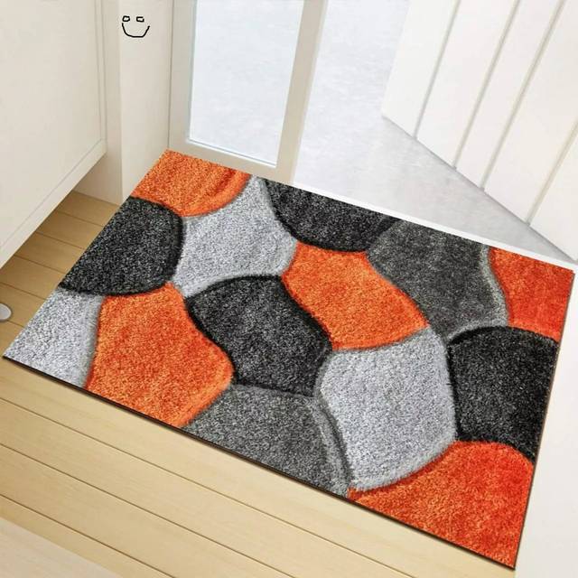 Modern Shaggy Indoor Dirt Trapper Door Mat Hallway Livingroom Kitchen Entrance Door Rug - Grey (60cm W X 110cm L)