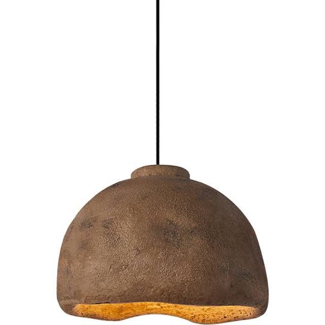 Hanson 1-Light Farmhouse Fluted Bowl Resin Dome Pendant Light Fixture - Matte Black (43cm H x 60cm W x 60cm D)