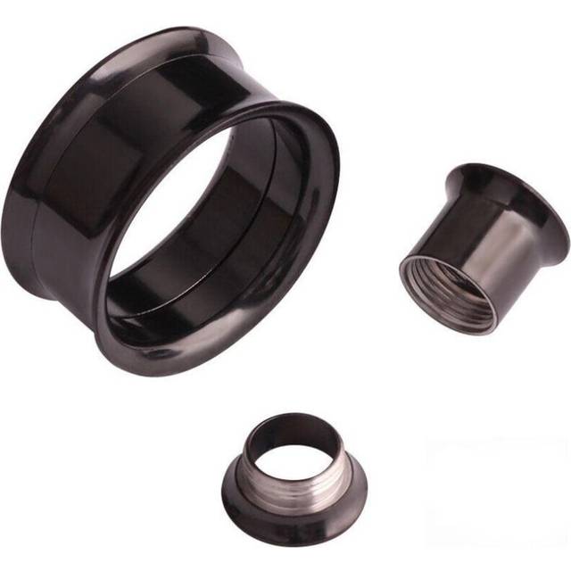 (black, 25mm) 2x 316l Steel Body Piercing Jewelry Double Flares Screw Ear Expander Flesh Tunnel Plugs Ear Gauges