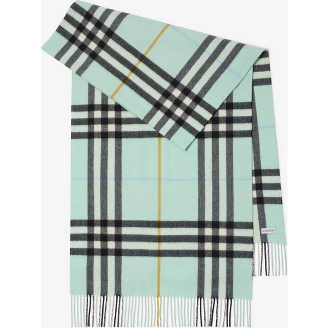 Burberry Wide Check Cashmere Scarf - Spearmint - One Size
