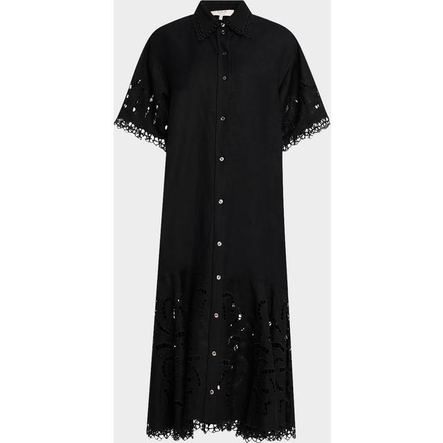 Marja Embroidered Shirtdress - BLACK - XX-Small
