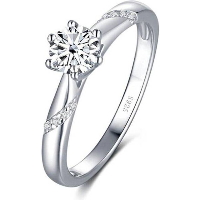 (white, 8) Bague Ringen Real 1.0 Carat Moissanite Diamond Rings For Women Fine Jewelry 925 Sterling Silver Engagement Wedding Lady Anillo