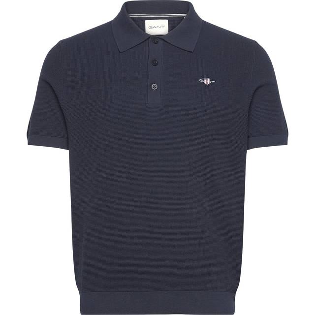 GANT Herr Regular fit pikétröja med mikrostruktur (XL)