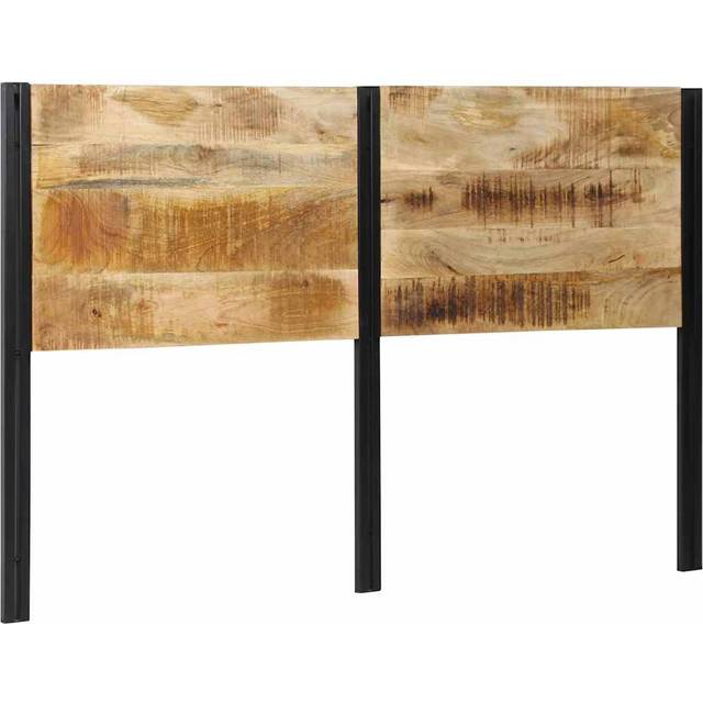 Headboard Solid Wood Mango And Iron - Natural (100cm H x 160cm W x 2cm D)