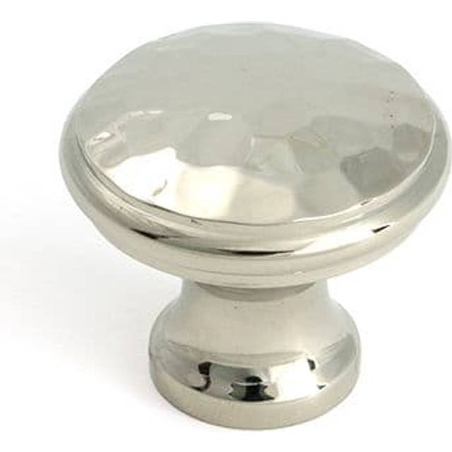 Hammered Round Knob - Polished Nickel (1.18&#34; Knob Diameter)