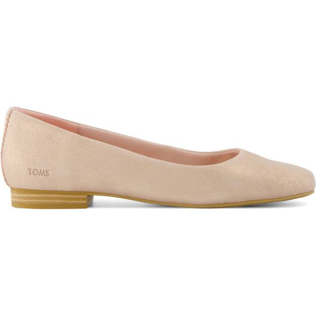TOMS Women's Briella Ballet Flat - Pale Rose Metallic Suede, Size 10