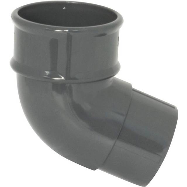 FloPlast Round Downpipe Offset Bend - 112.5 Degree x 68mm Anthracite Grey
