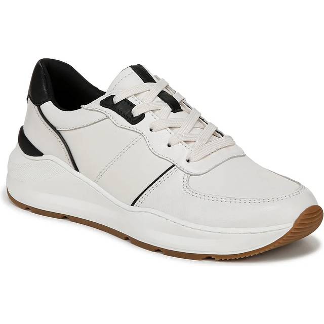 Naturalizer Blossom Lace-up Sneaker Wedges, Warm White / Black Leather, 5.0M Round Toe