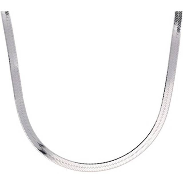 Sterling silver flat herringbone chain necklace 20 inches