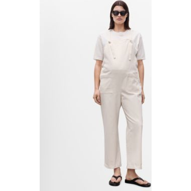 Maternity denim dungarees off white - Woman - S - MANGO - Off White