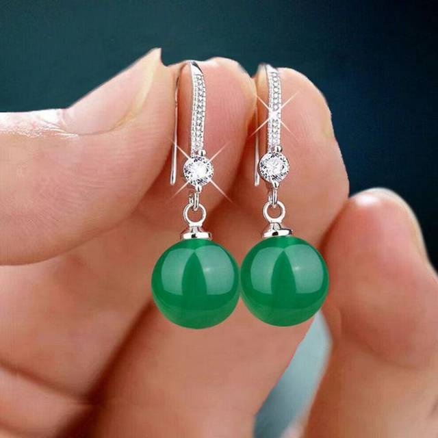 (5) Exquisite Fashion Silver Color Waterdrop Imitation Pearls Drop Earrings For Women Elegant Shinying Round Imitation Pearls Stud Earrings