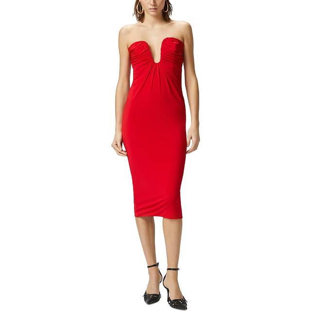 PINKO, Party Dresses, female, Red, M, Zipper Back Dress