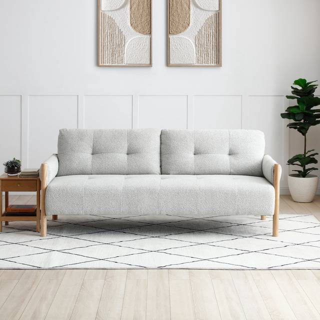 QUINN SOFABED NATURAL - Cream (85cm H X 206.5cm W X 86cm D)