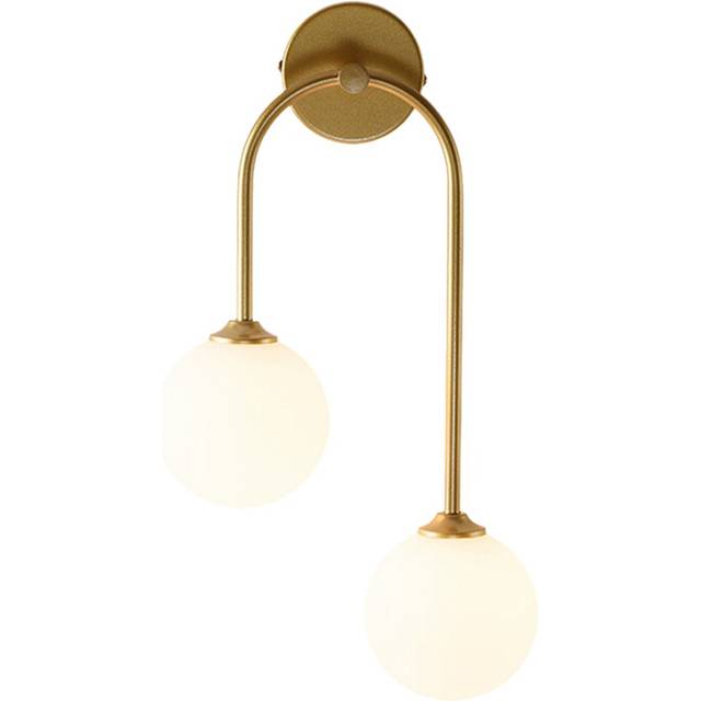 2-Light Glass Globe Decorative Wall Lamp AC90-240 Vanity Light for Bedroom Living Room Dining A Warm