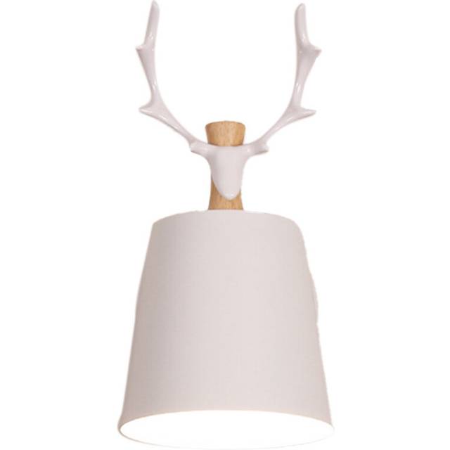 LED Wall Lamps Modern Cartoon Deer Iron Vintage Sconce Bedroom Bedside Aisle Stair Decor Lights Fixture E27-White